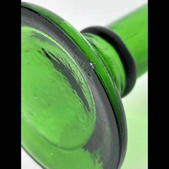 Vintage Bright Green Glass Candlestick Single 8"H Tall Taper Handblown - Picture 7 of 11
